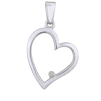 Ezüst medál gyémánttal, szív