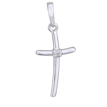 Ezüst medál kereszt alakú gyémánttal