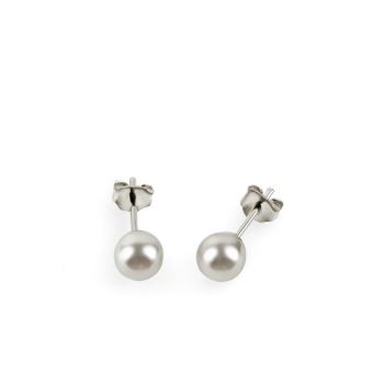 Stříbrné peckové náušnice s perlou
