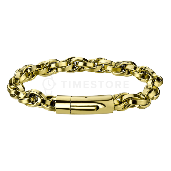 Brățară cu verigi aurii din oțel chirurgical
