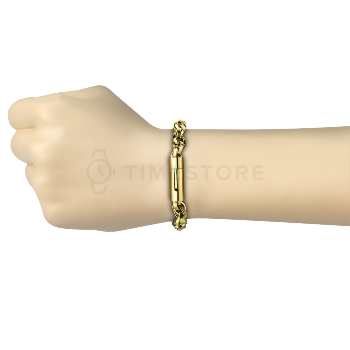 Brățară cu verigi aurii din oțel chirurgical