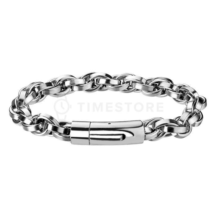 Brățară din oțel chirurgical argintiu cu suprafață mată
