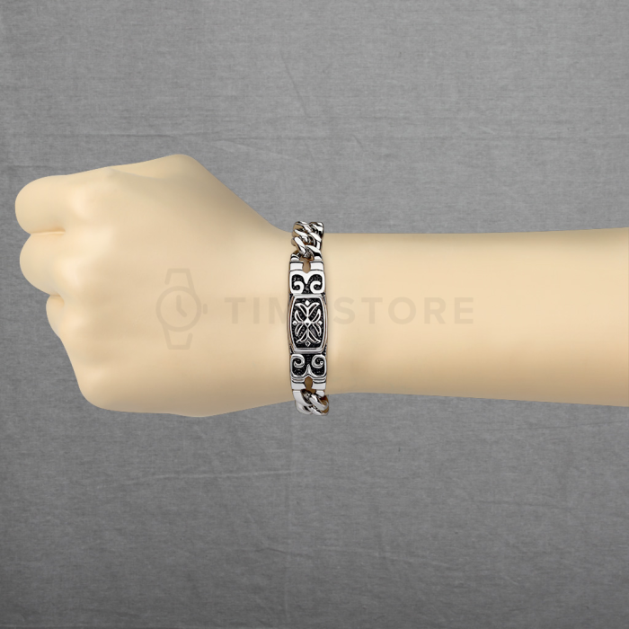 Brățară bărbătească din oțel chirurgical cu model gravat