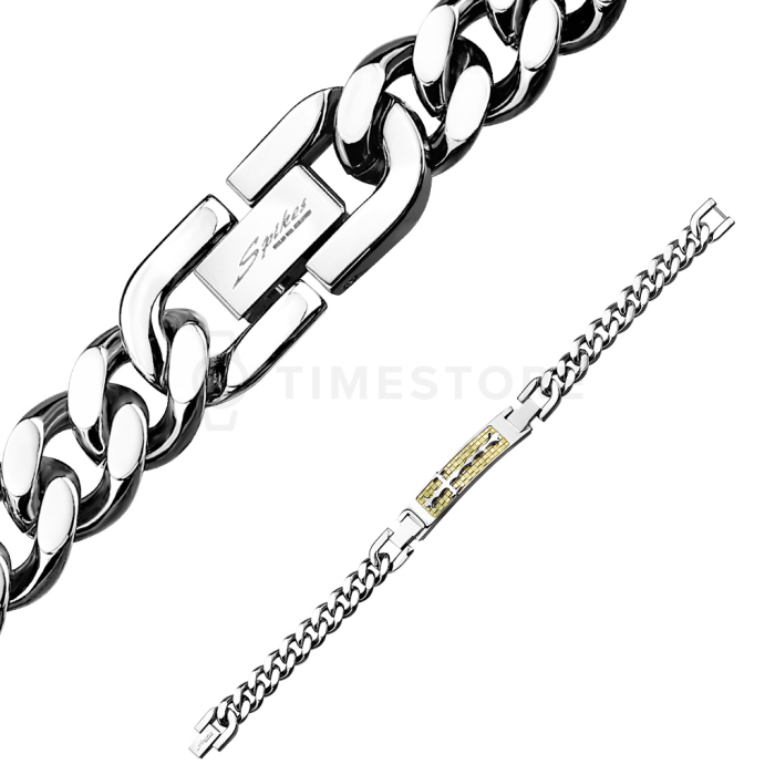Brățară din oțel pentru bărbați cu detaliu bicolor