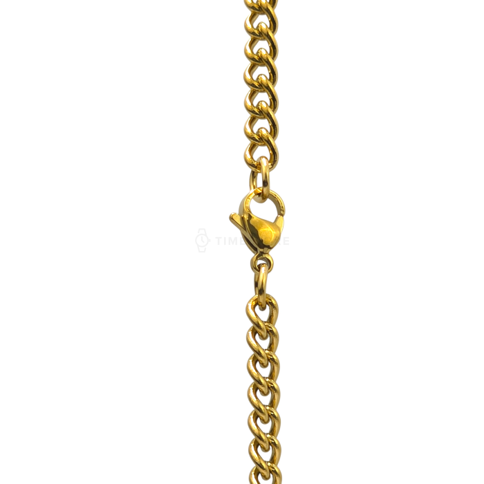 Catena color oro realizzata in acciaio chirurgico con chiusura classica