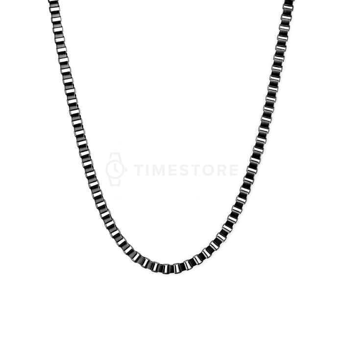 Řetízek z chirurgické oceli s lesklými čtvercovými očky v černé barvě