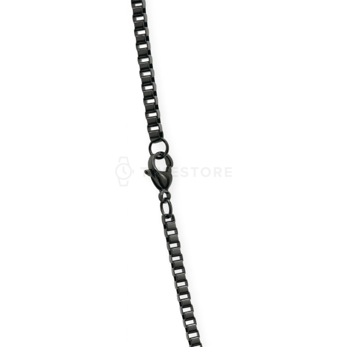 Řetízek z chirurgické oceli s lesklými čtvercovými očky v černé barvě