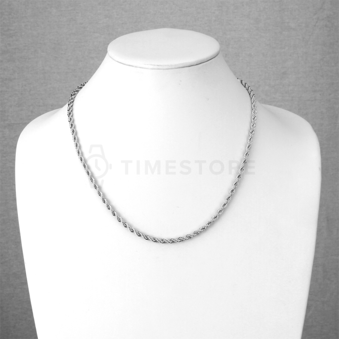 Верижка от хирургическа стомана, усукана, със закопчалка карабинер