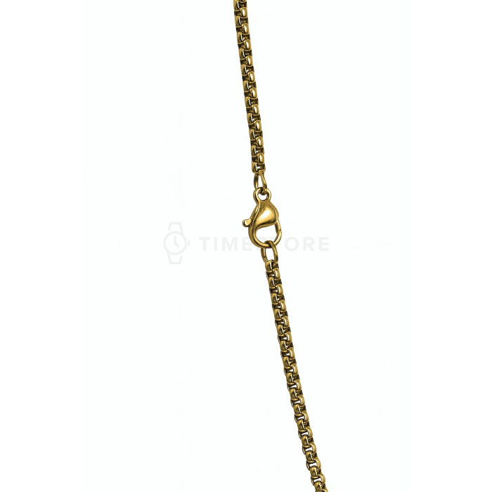 Łańcuszek ze stali chirurgicznej z kwadratowym wzorem i karabińczykiem