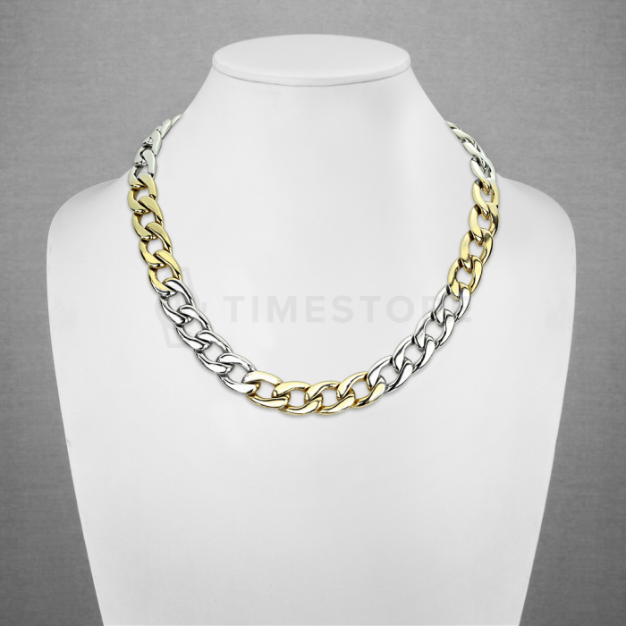 Lanț bicolor din oțel inoxidabil cu închidere tip carabină