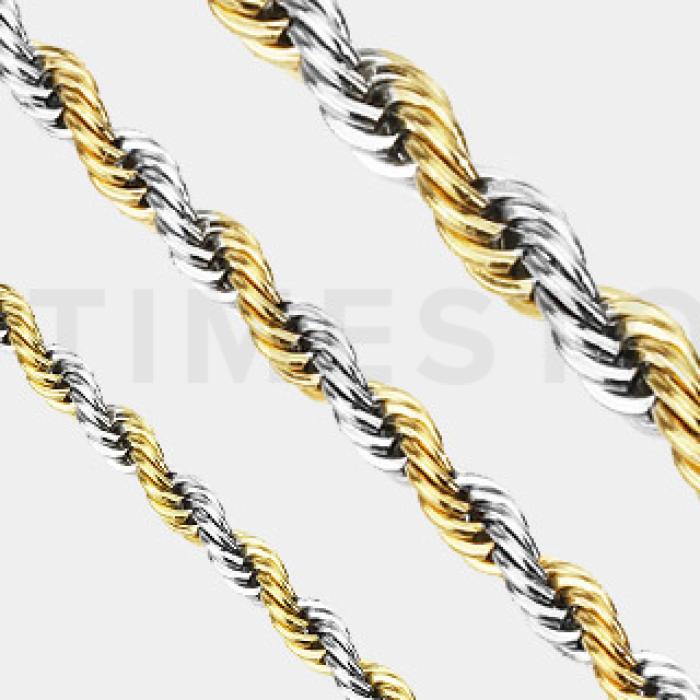 Двуцветна спирална верижка от неръждаема стомана