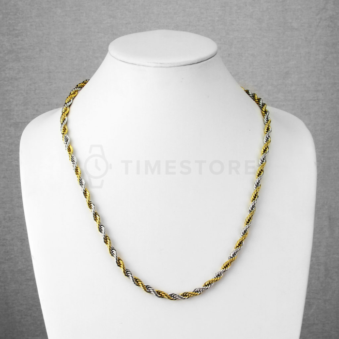 Двуцветна спирална верижка от неръждаема стомана