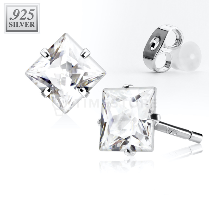 Kolczyki sztyfty ze srebra próby 925 z cyrkonią