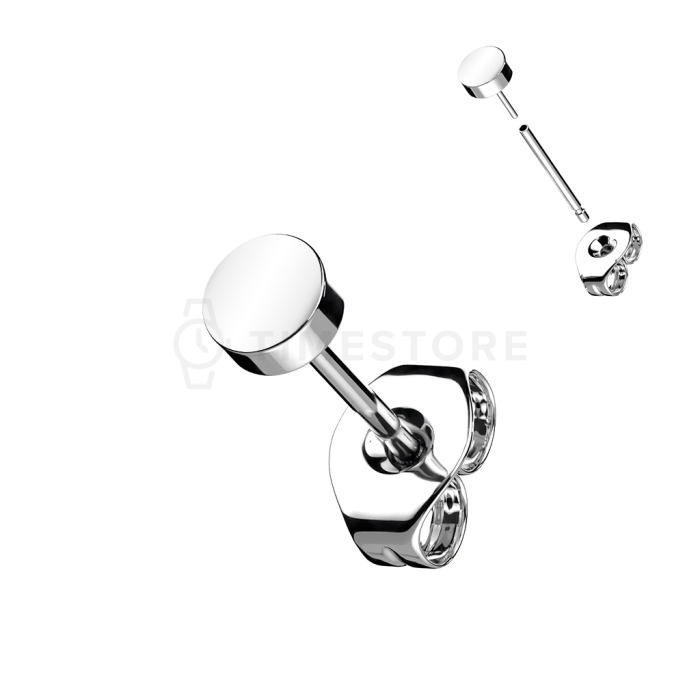 Proste tytanowe kolczyki na sztyft o gładkiej powierzchni - Single