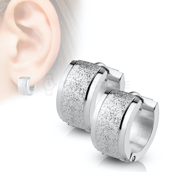 Karika fülbevaló sebészeti acélból homokfújt felülettel