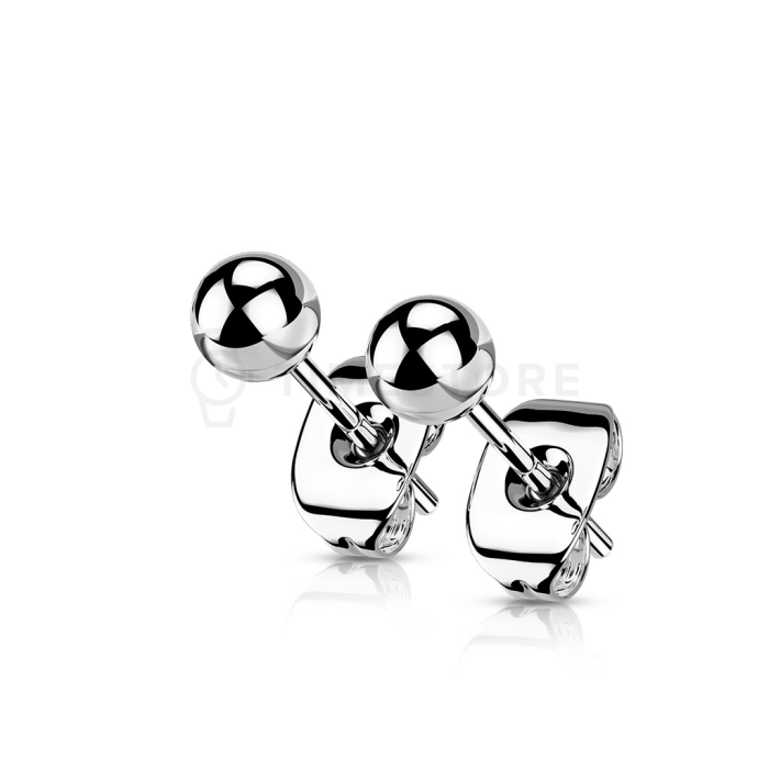 Titanové kuličkové náušnice s lesklým povrchem
