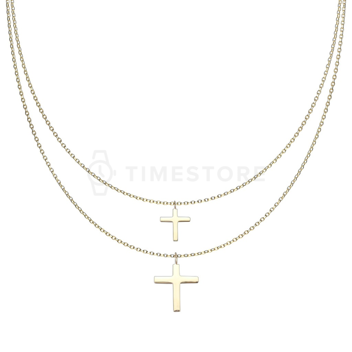 Dvojitý náhrdelník z chirurgické oceli s přívěsky křížků