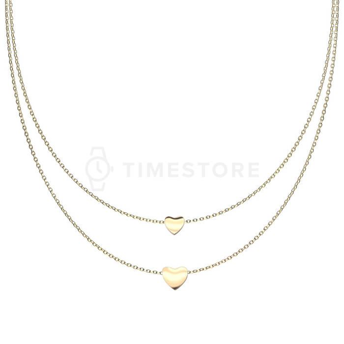 Náhrdelník z chirurgické oceli s přívěsky ve tvaru srdce