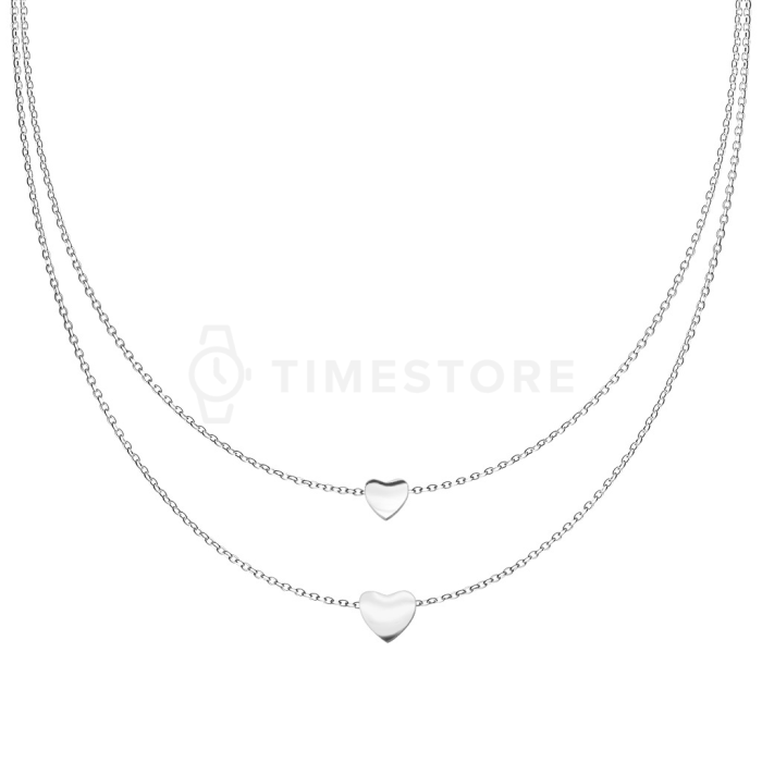 Náhrdelník z chirurgické oceli s přívěsky ve tvaru srdce