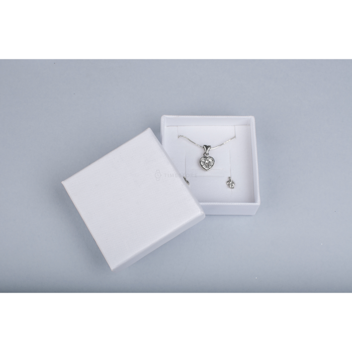 Papírová krabička na sady nebo sety šperků bílá