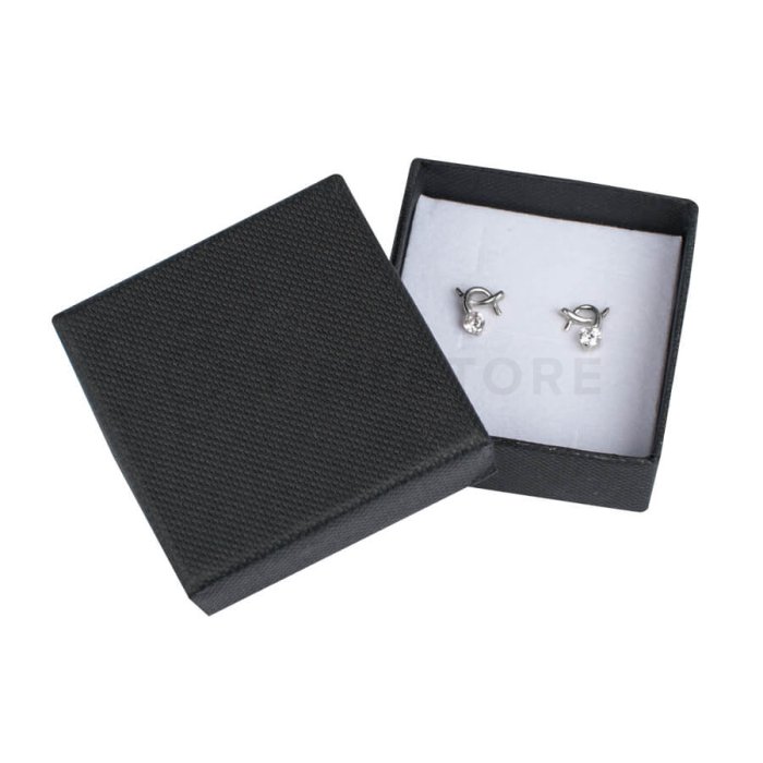 Cutie de hârtie pentru cercei neagră BOX-006-EA