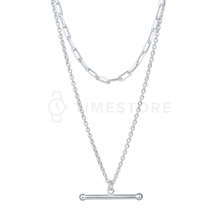 Двойно сребърно колие