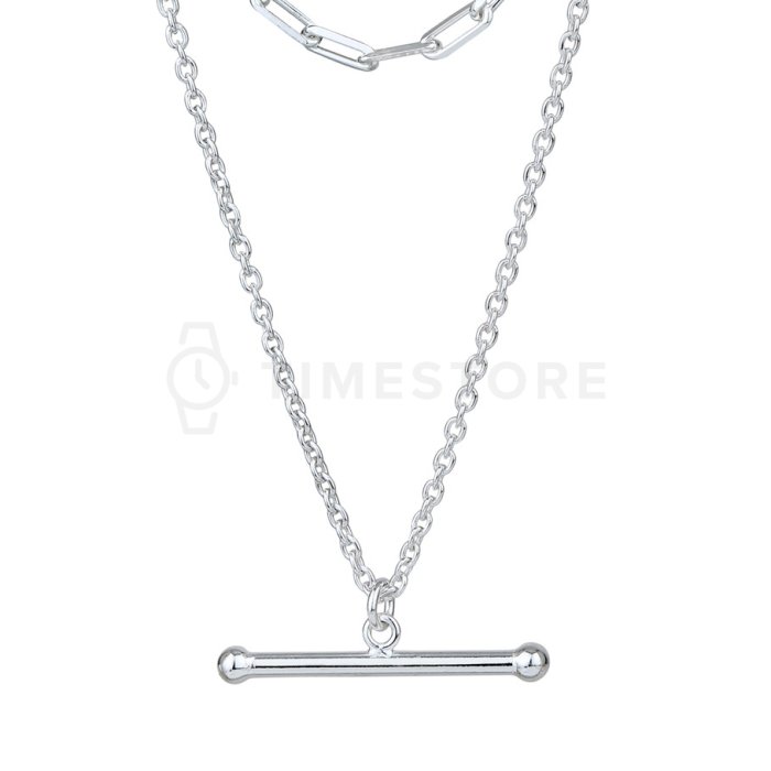 Двойно сребърно колие