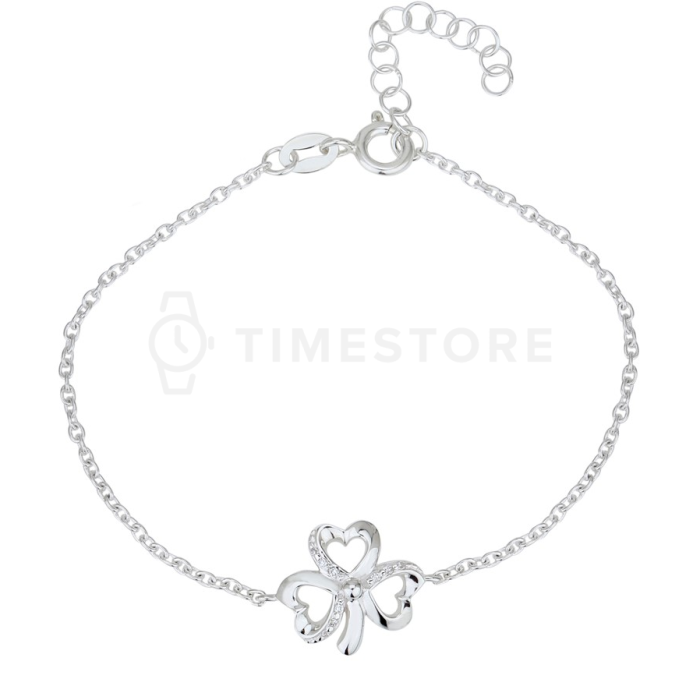 Сребърна гривна с трилистник