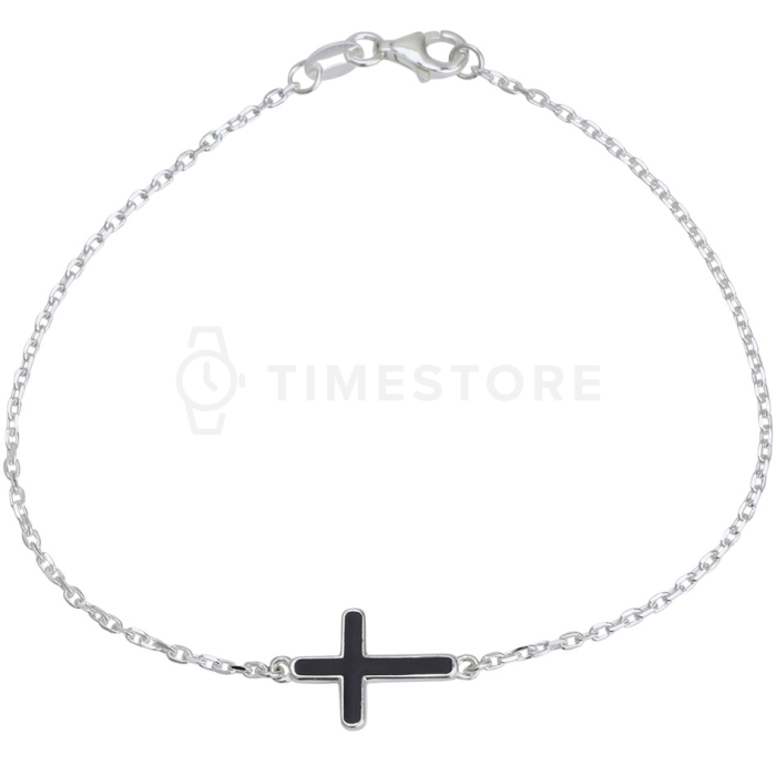 Stříbrný náramek s křížem