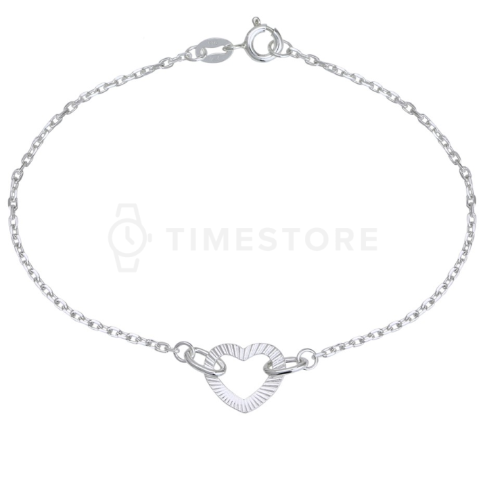 Brățară din argint cu pandantiv în formă de inimă