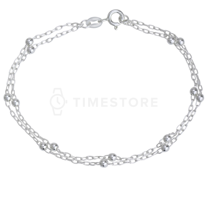 Dvojitý stříbrný náramek