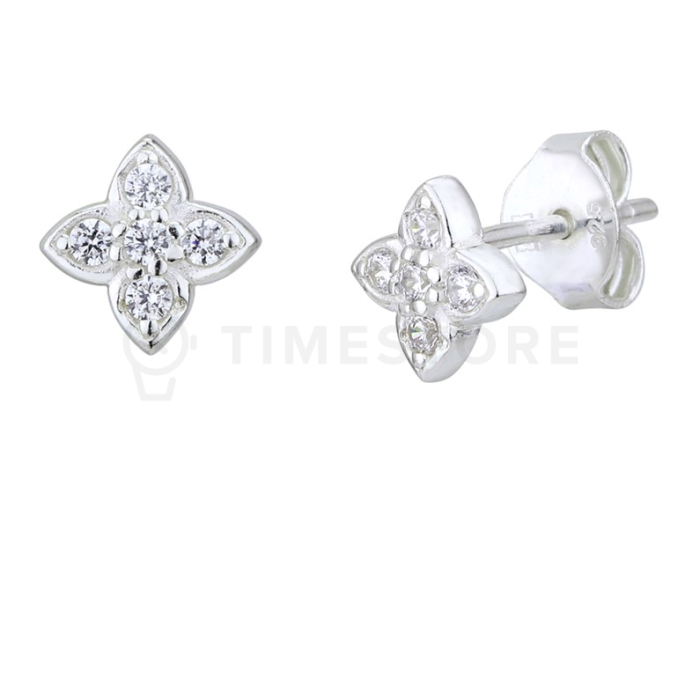 Srebrne kolczyki ozdobione cyrkoniami