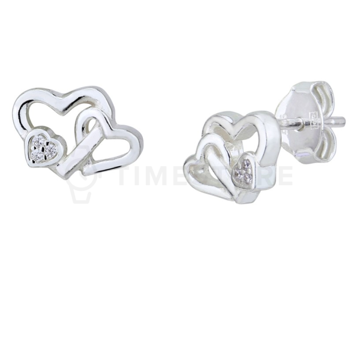 Cercei din argint cu inimi