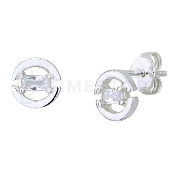 Stříbrné náušnice zdobené kubickými zirkony