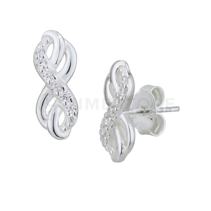 Stříbrné náušnice zdobené kubickými zirkony