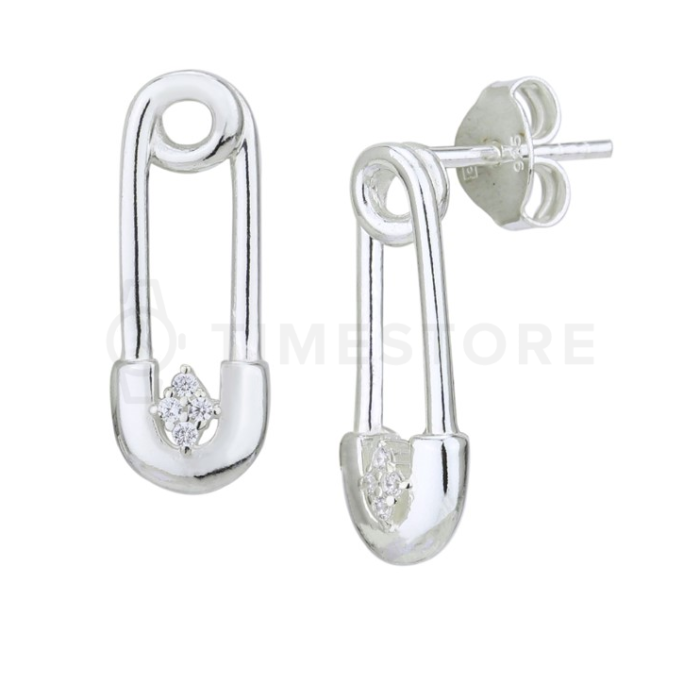 Orecchini in argento decorati con zirconi