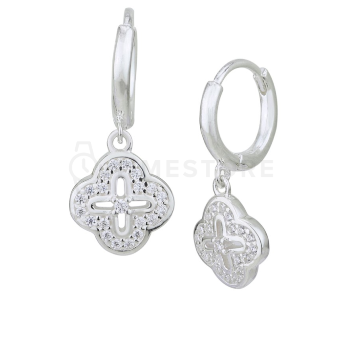 Orecchini in argento decorati con zirconi