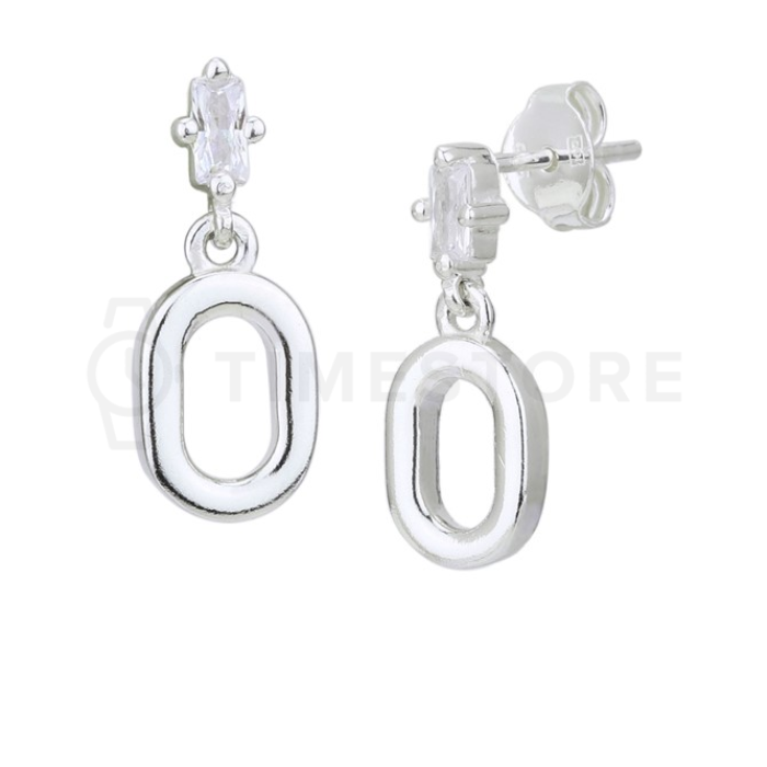 Stříbrné náušnice zdobené kubickými zirkony