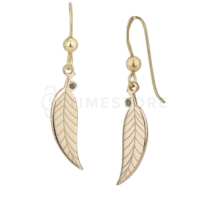 Srebrne kolczyki w kolorze różowego złota, z diamentem