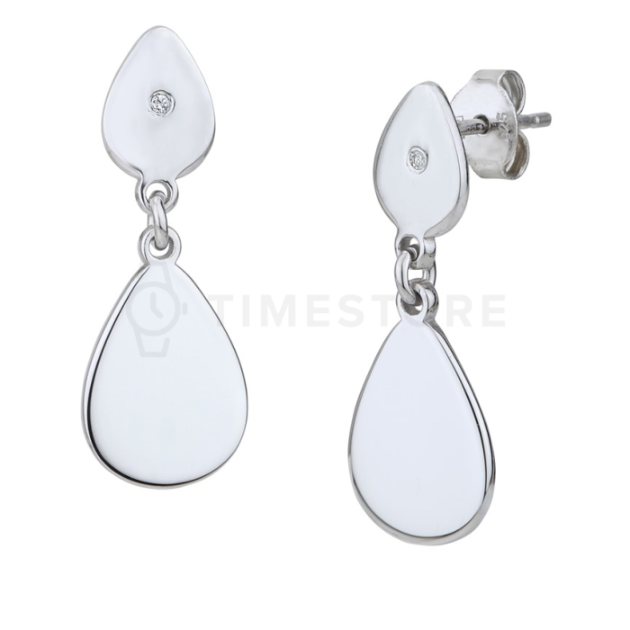 Pendientes de plata con diamante