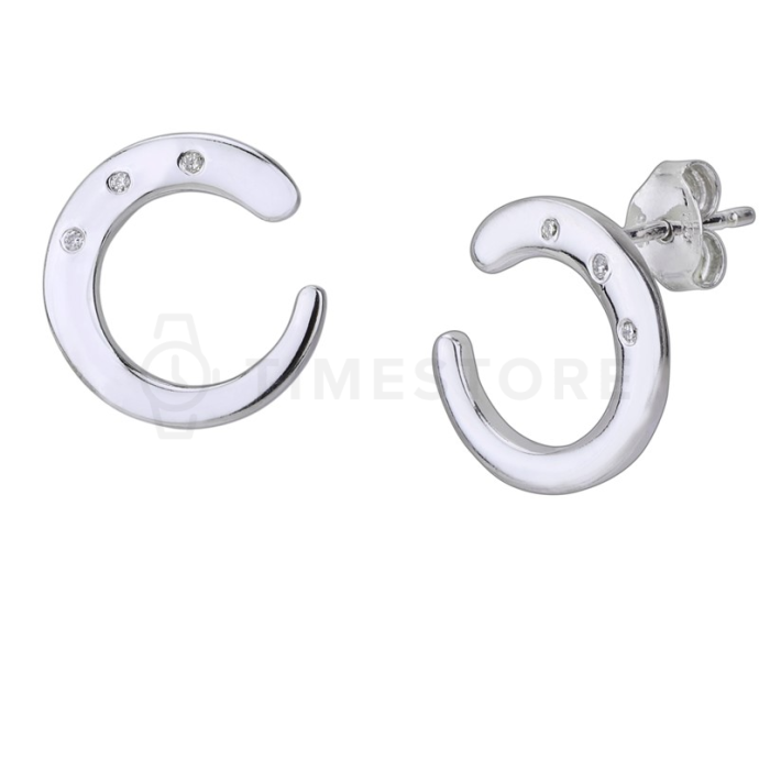 Orecchini in argento con diamante