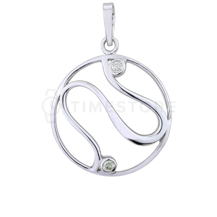 Kerek ezüst medál gyémánttal