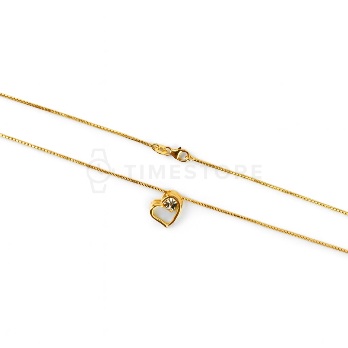 Colier din argint cu pandantiv auriu inimă